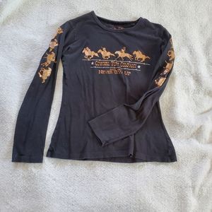 Cowgirl Tuff Company Never Give Up T-Shirt, Sz S